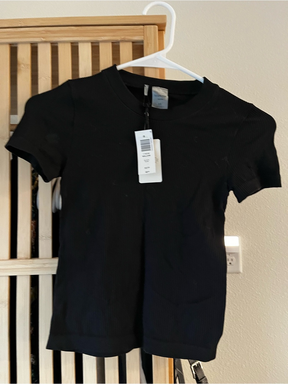 Aritzia  Black Ribbed baby Tee - Classic Short Sleeved